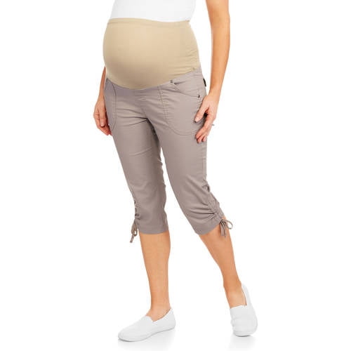 Oh Mamma Maternity Full Panel Stretch Poplin Capri Crop Pants Drawstring 8 Oh Mamma Maternity Full Panel Stretch Poplin Capri Crop Pants Drawstring 8